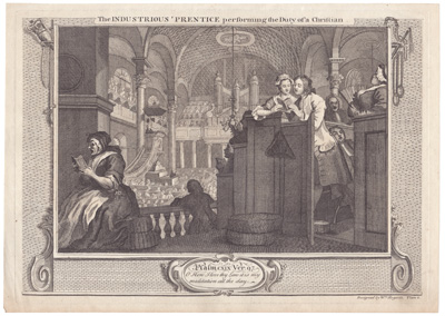 Industry and Idleness
(Plate 2)
The Industrious 'Prentice performing the Duty of a Christian